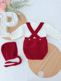 Fofo, camisola e touca vermelho 1M