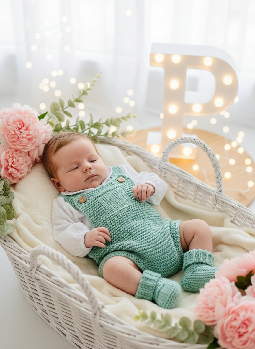 Conjunto neutro: Fofo, camisa e carapins