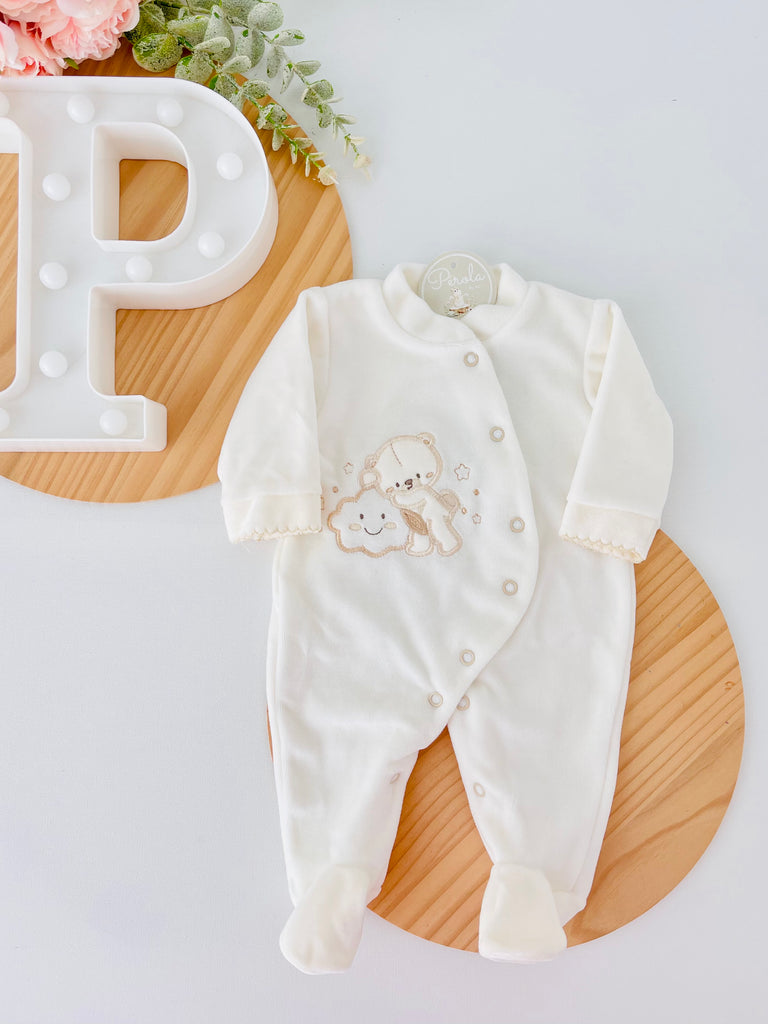 Babygrow veludo pérola