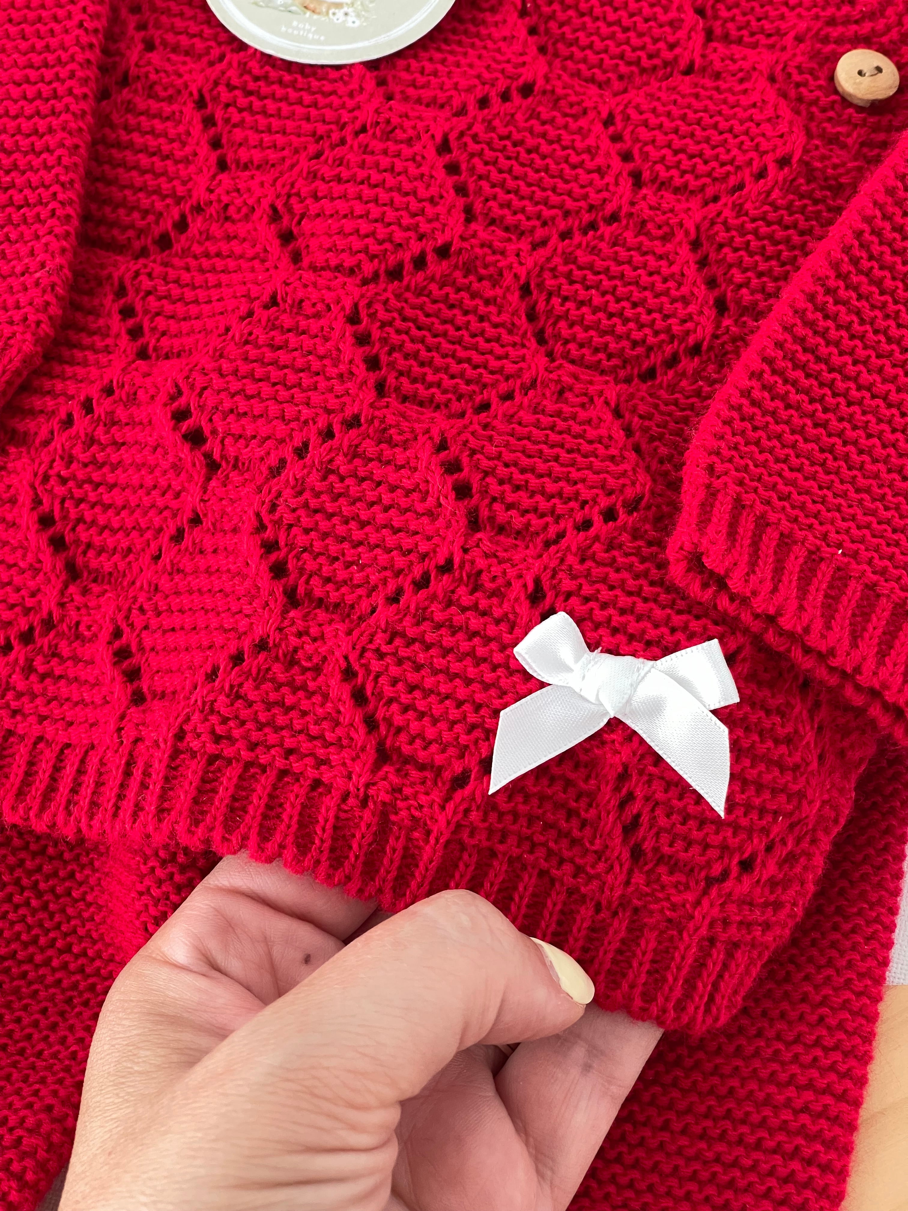 Conjunto malha colmeia para recém nascidos camisola, calças e touca - Outono/Inverno