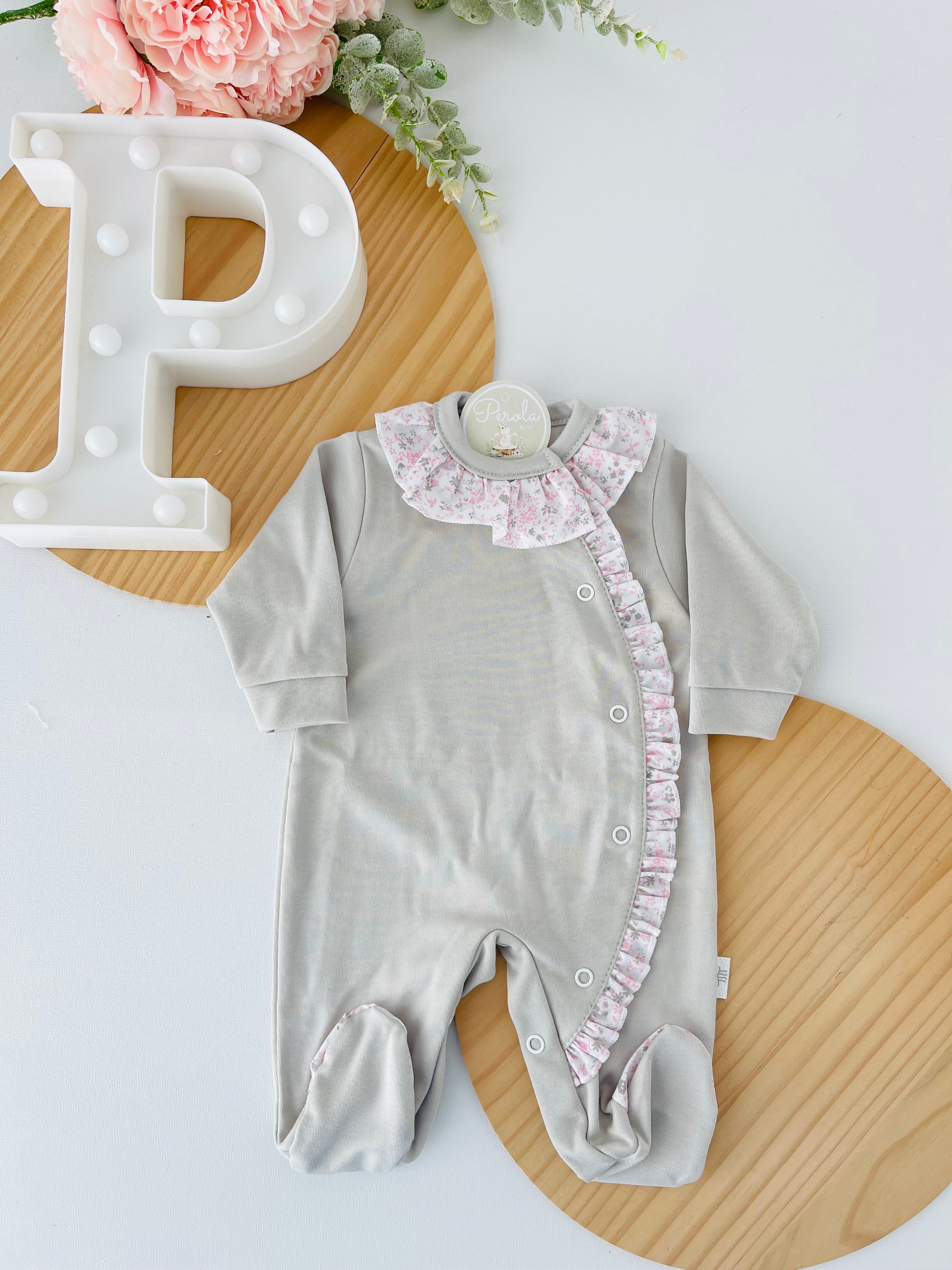 Babygrow tema flores em algodão