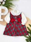 Conjunto laço: vestido xadrez  e camisa