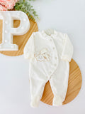 Babygrow veludo pérola