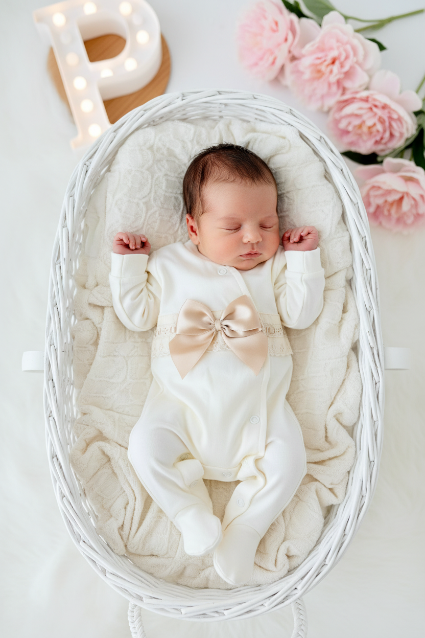 Babygrow pérola com renda