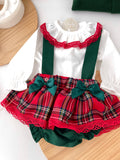 Conjunto xadrez de Natal: fofo e blusa