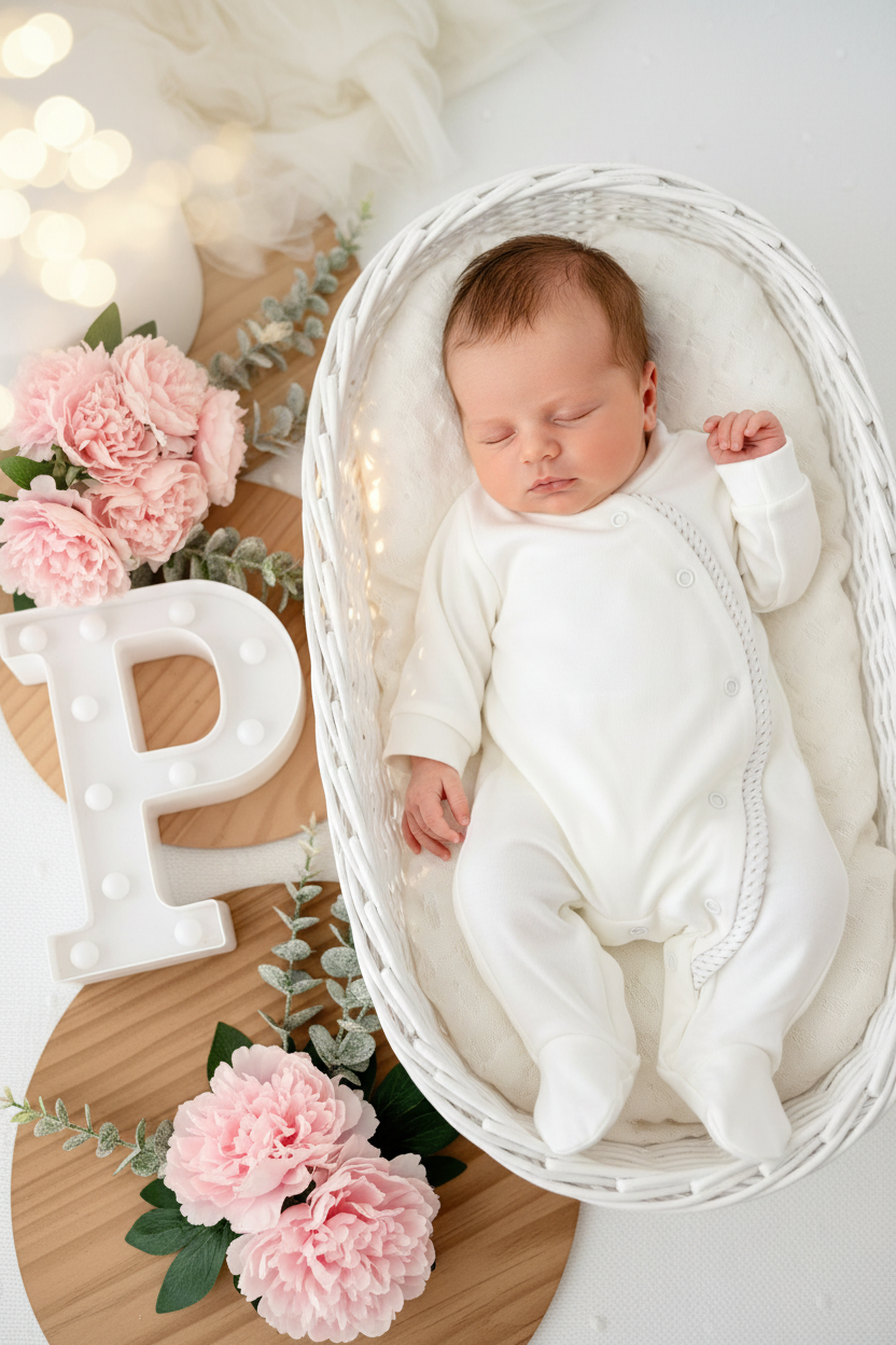 Babygrow Pérola unissexo em algodão