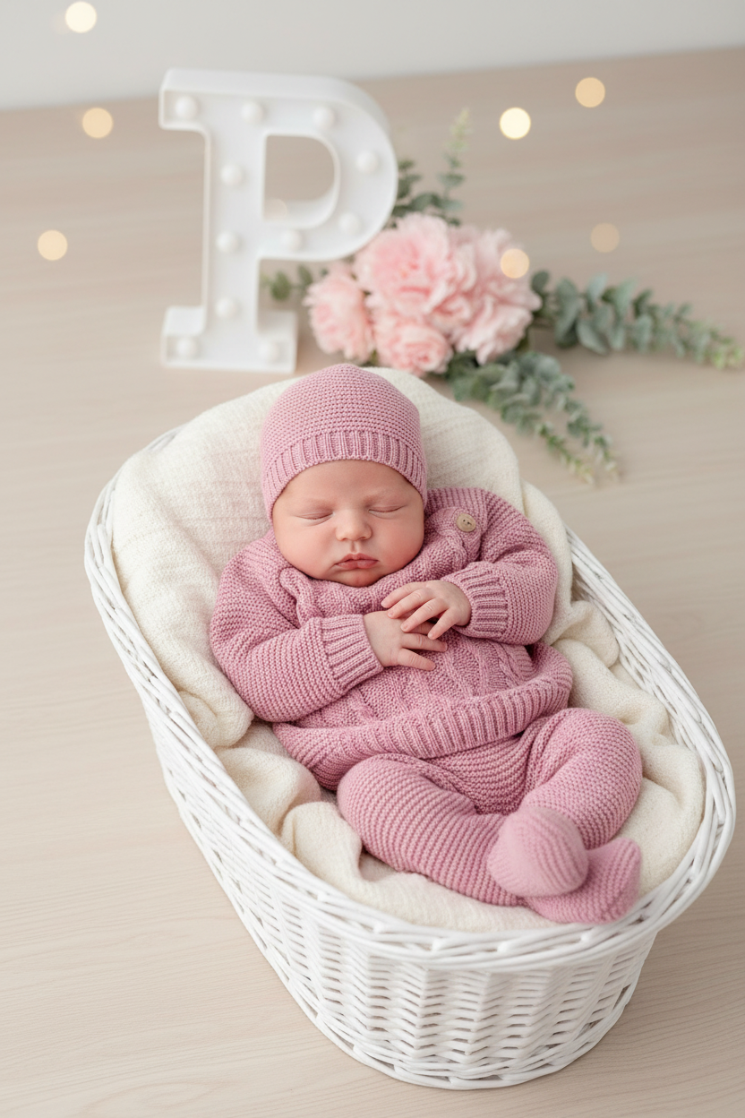 Conjunto malha 100% algodão: camisola, calças e gorro