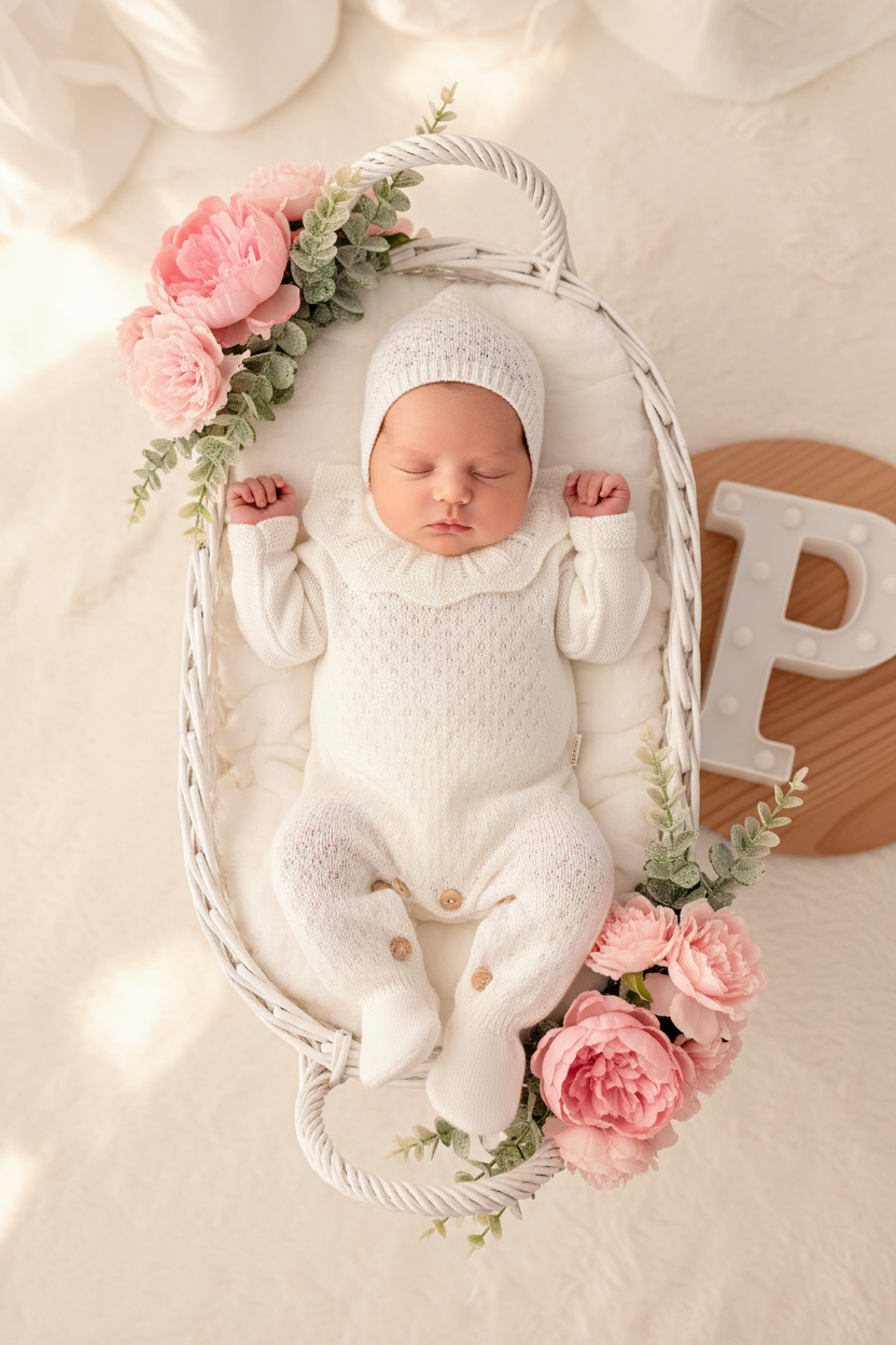 Conjunto Baby love: Babygrow e touca recém nascido