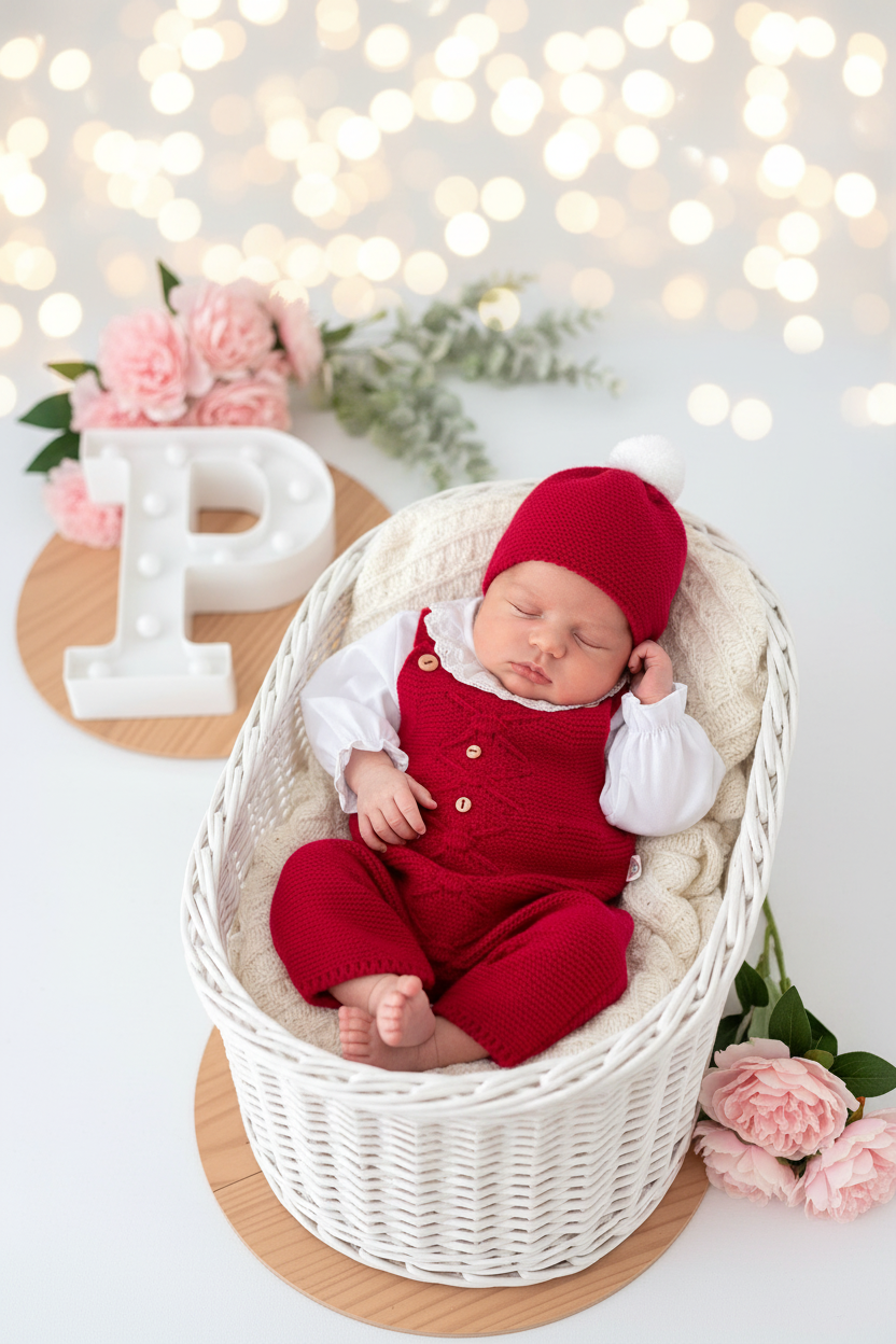 Saída maternidade vermelho menina Outono Inverno