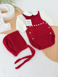 Fofo, camisola e touca vermelho 1M