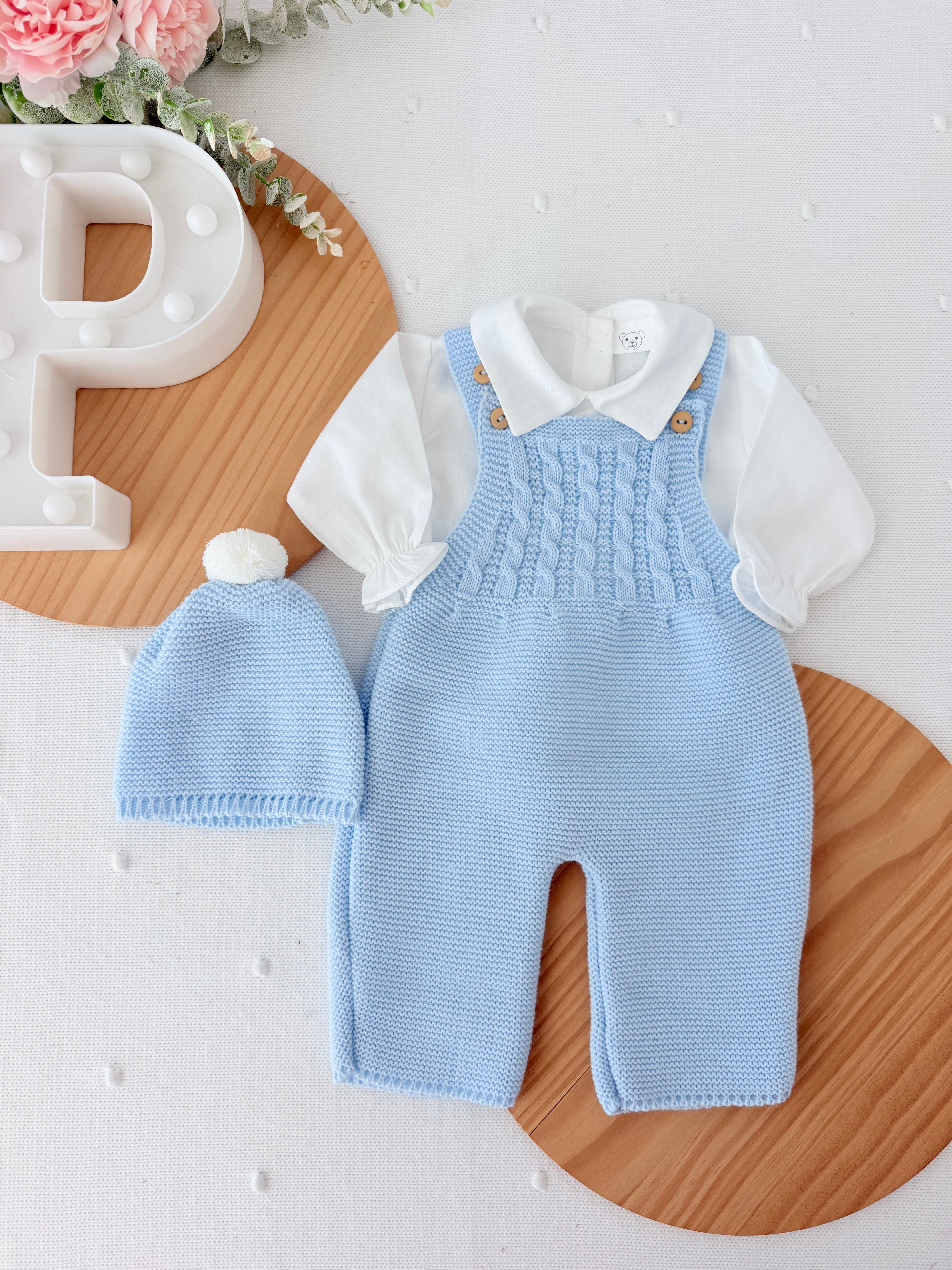 Saída maternidade menino azul   : 3 peças Outono/Inverno