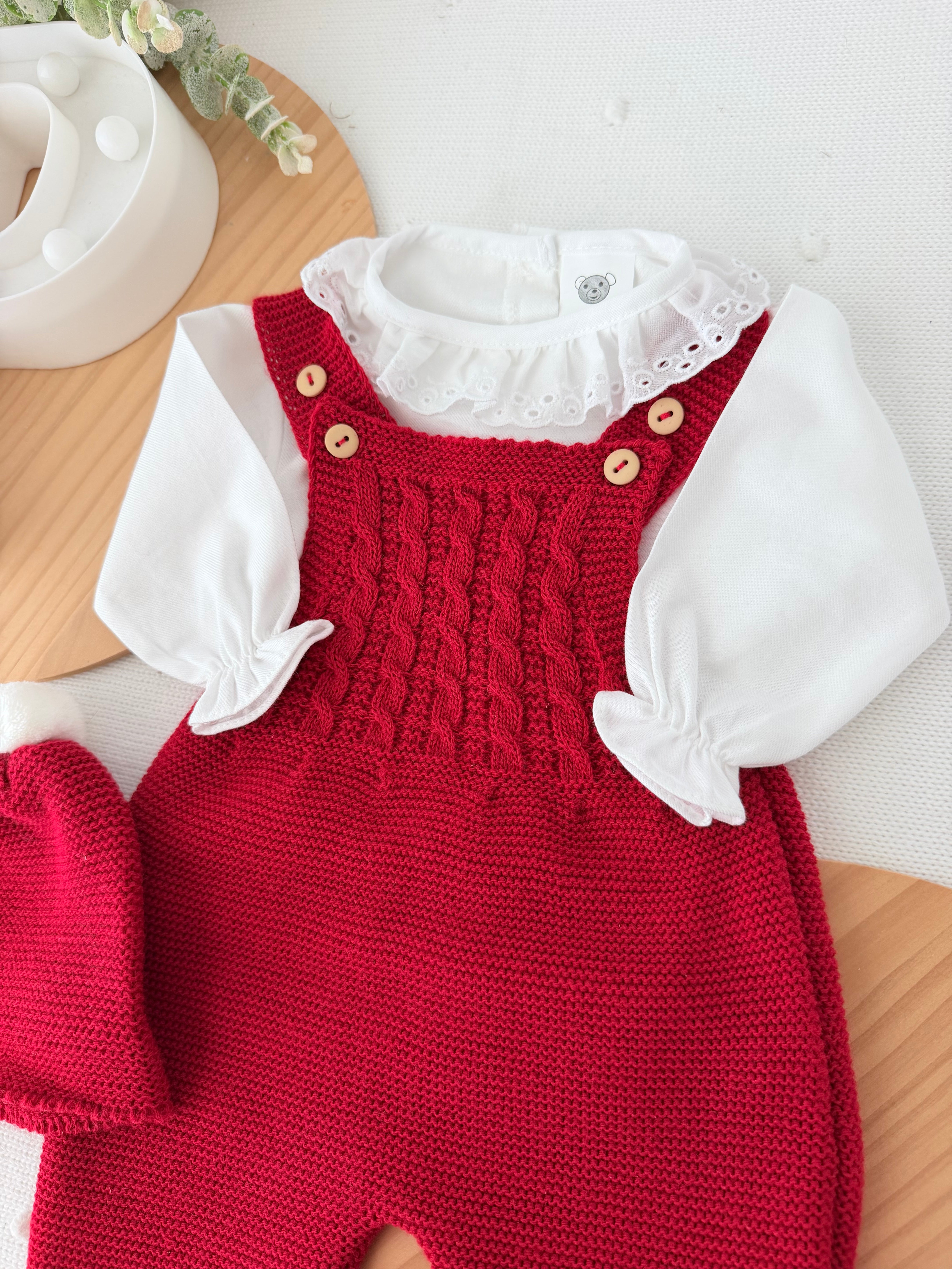 Saída maternidade vermelho menina Outono Inverno