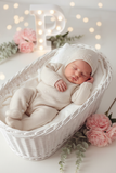 Babygrow e touca Bege em malha Outono Inverno