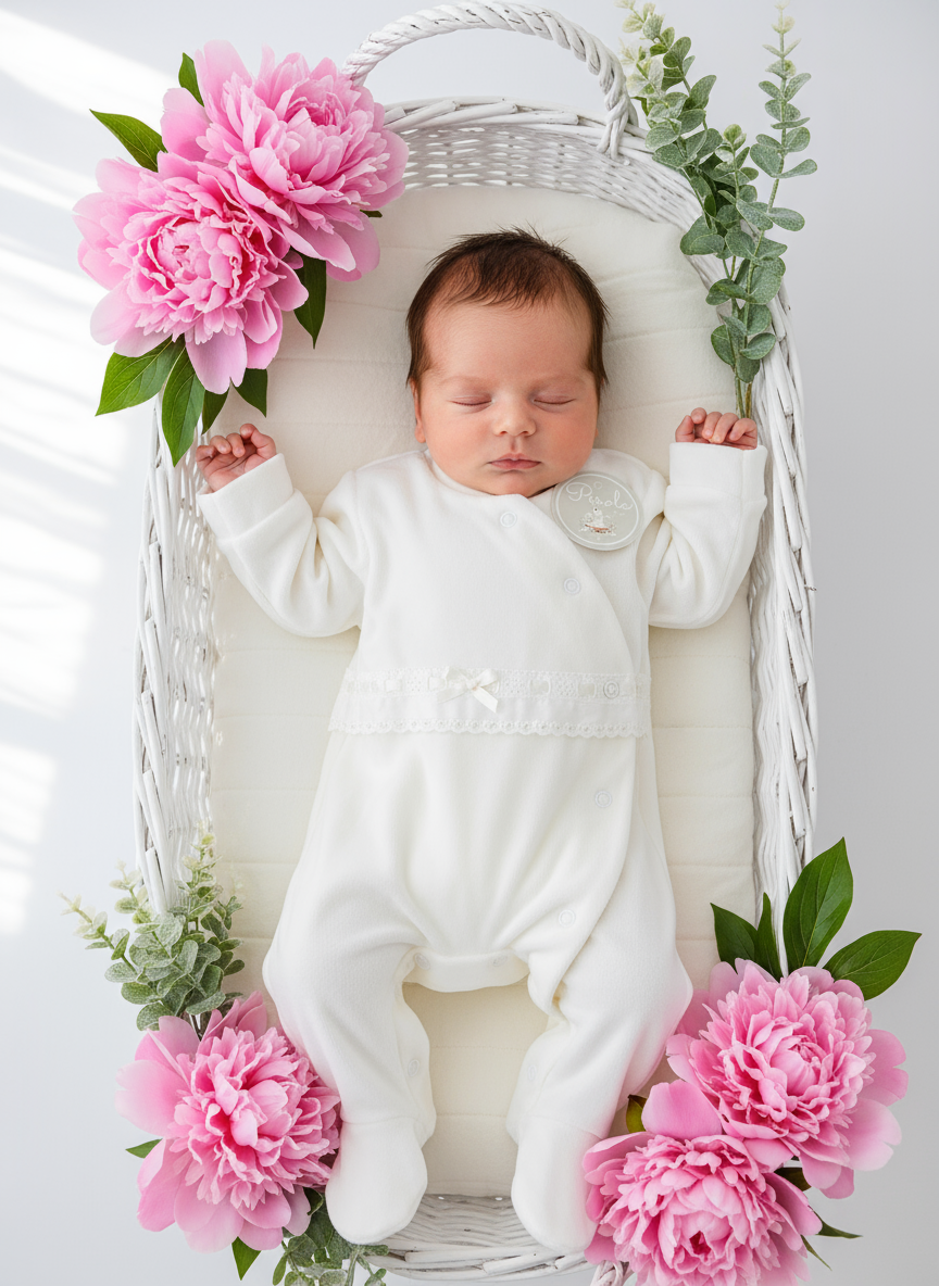 Babygrow pérola em veludo