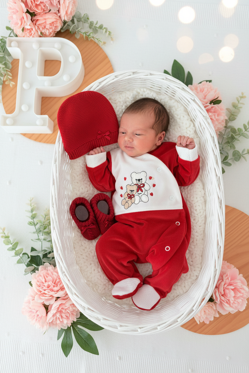 Babygrow corações em veludo