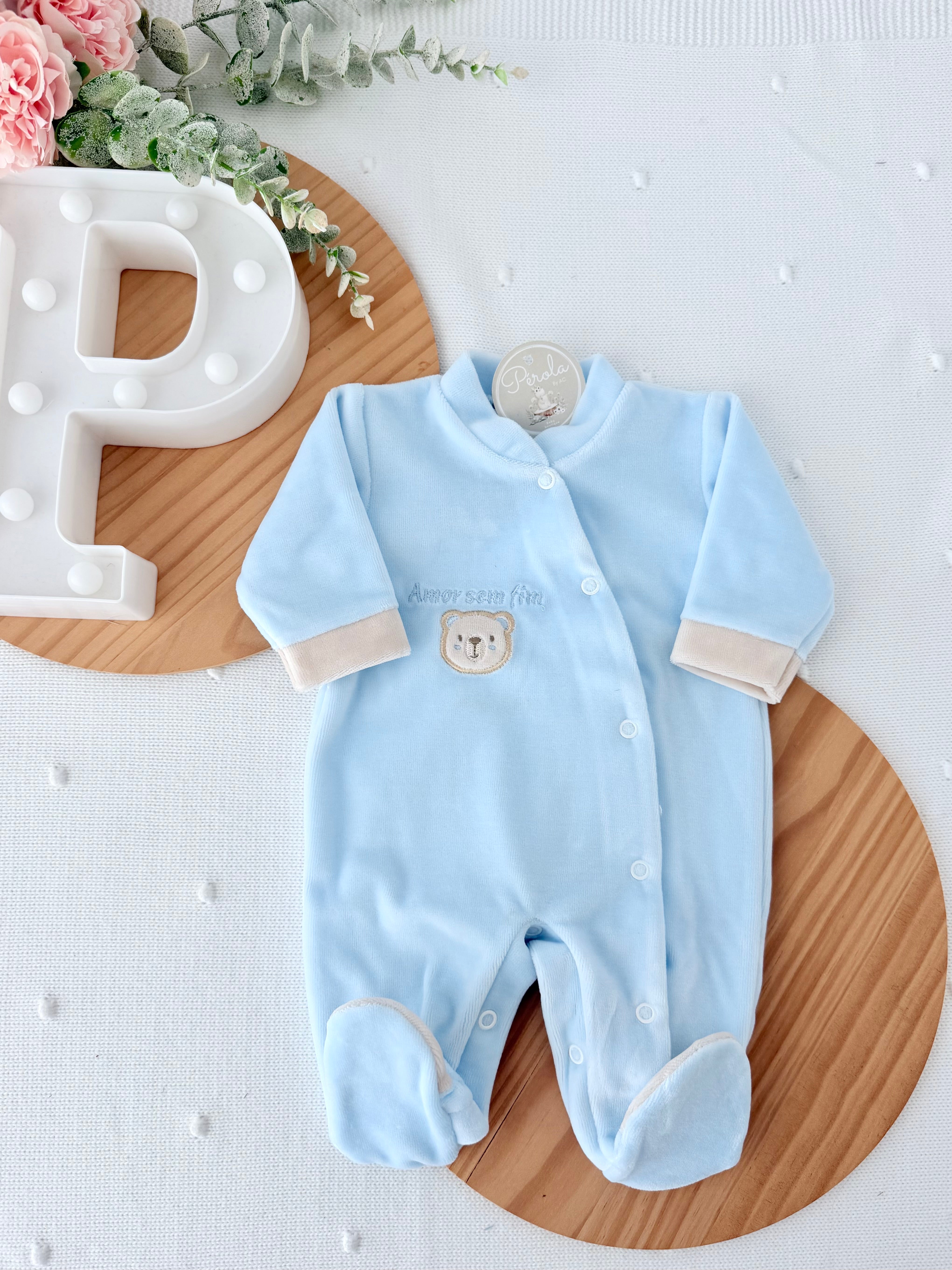 Babygrow tema: Amor sem fim em veludo