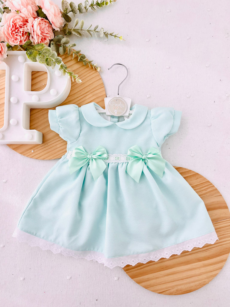 Vestido laços verde água