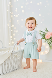 Conjunto cerimónia para menino: calções, camisa e laço