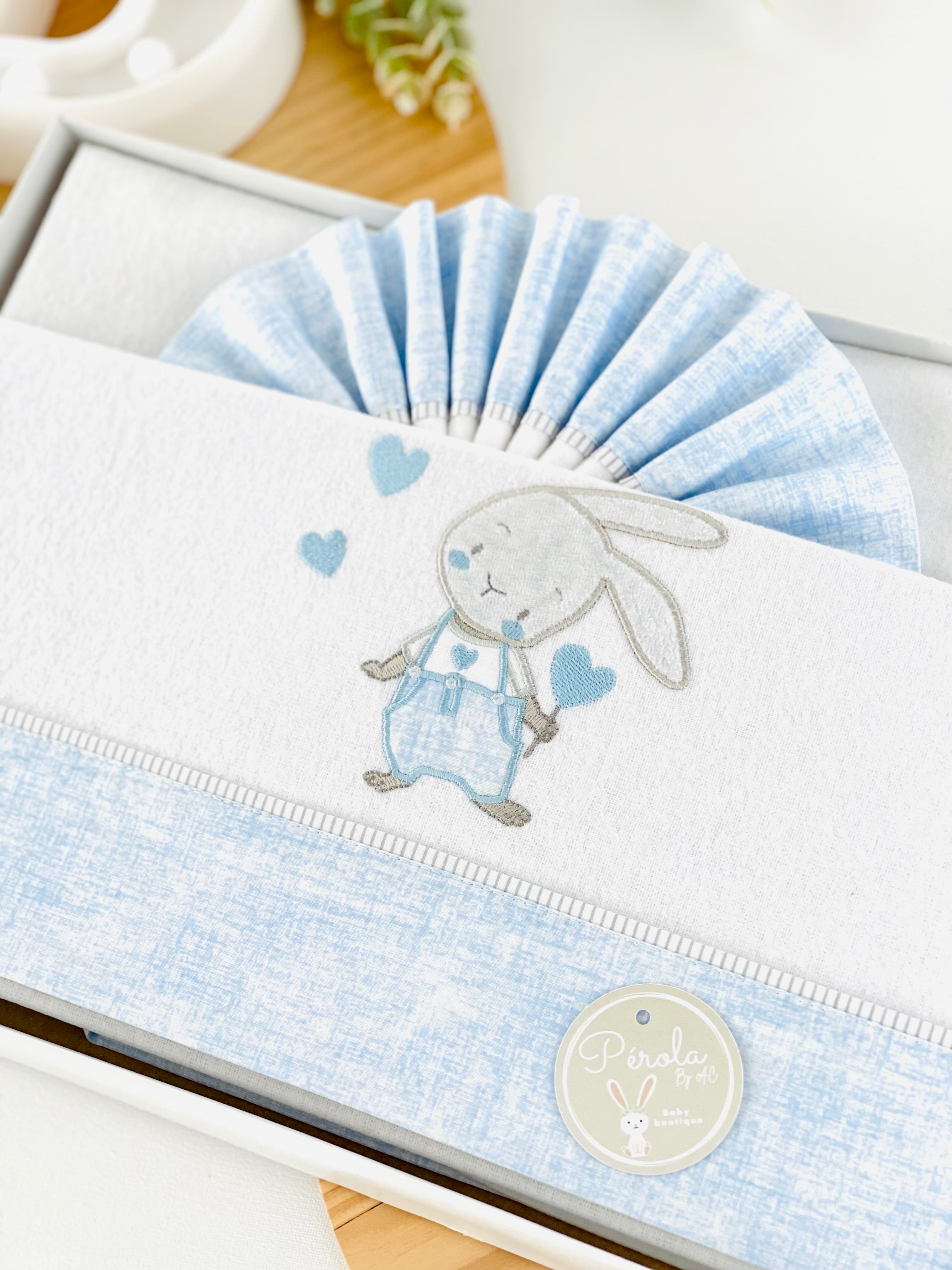 Lençóis flanela cama de grades- coelhinho