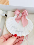 Conjunto para Batizado: vela, toalha e concha Batizado rosa velho pomba