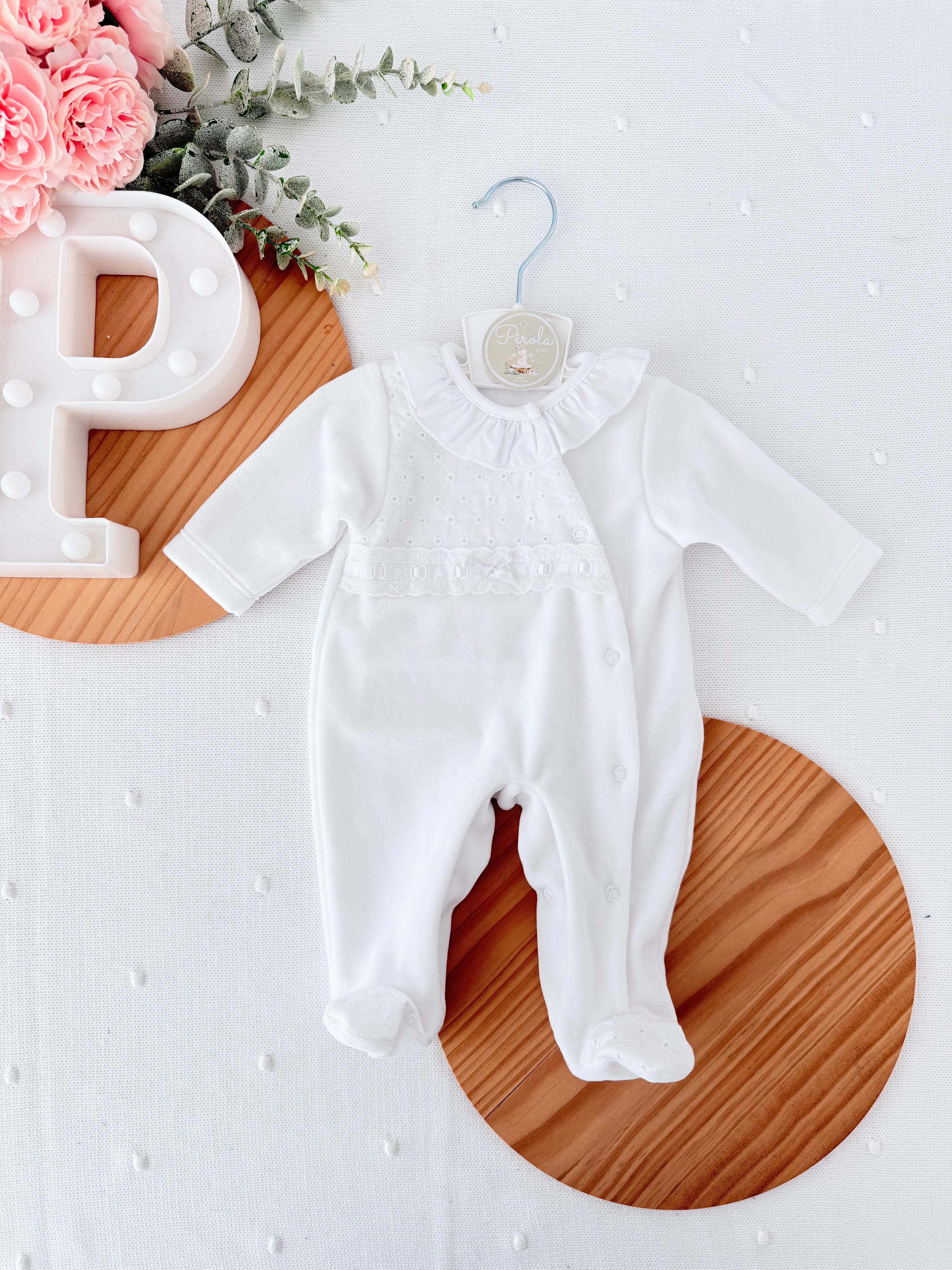Babygrow veludo renda