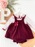 Conjunto Bordeaux Floral