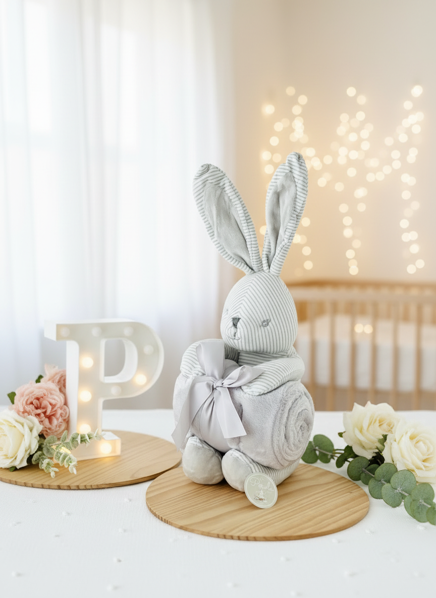 Peluche Coelho e manta