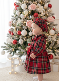 Conjunto Menina Tartan Vermelho - Vestido e Bóina