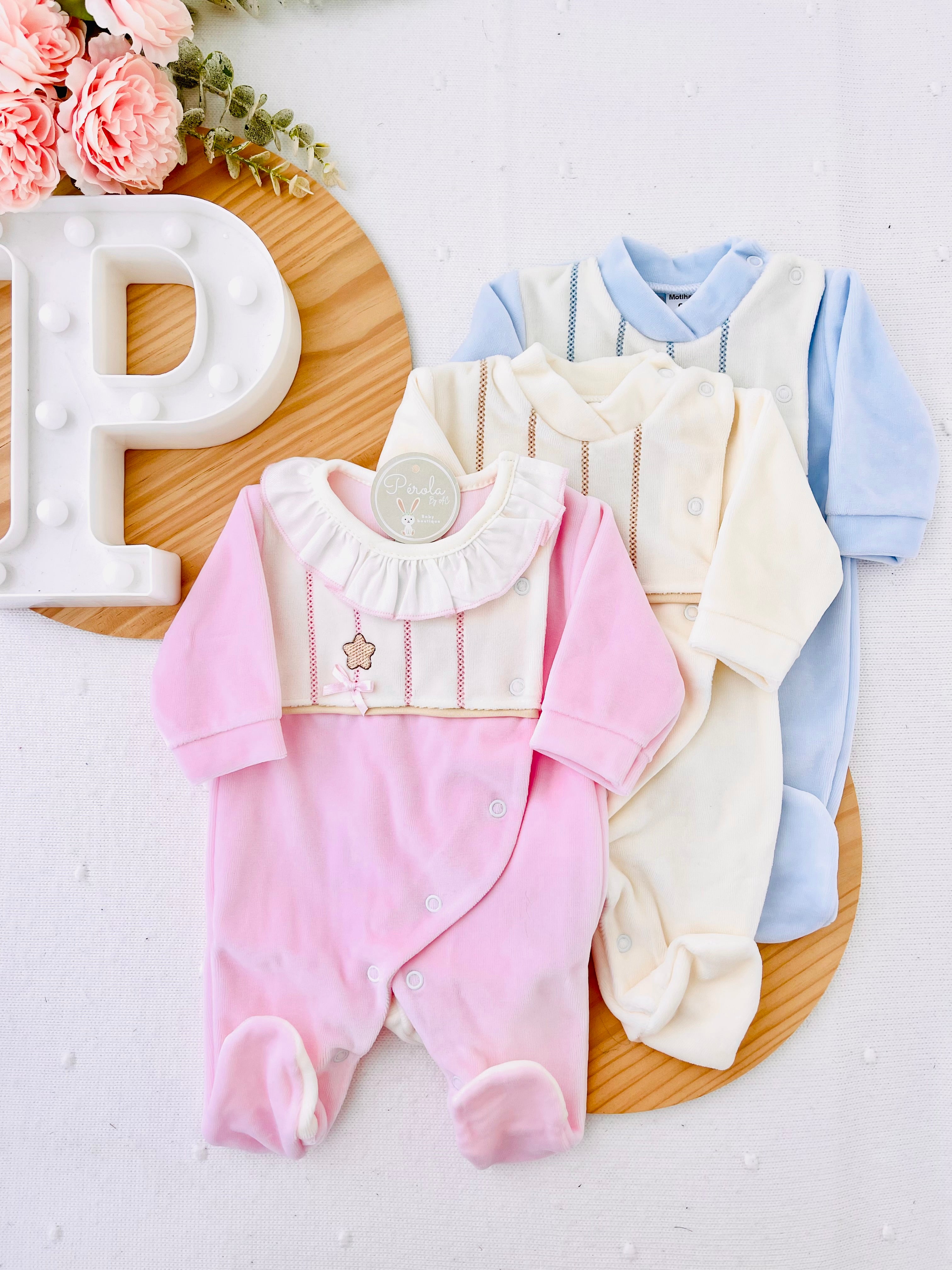 Babygrow Riscas em veludo