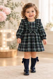 Vestido xadrez verde menina- 6-12-18M