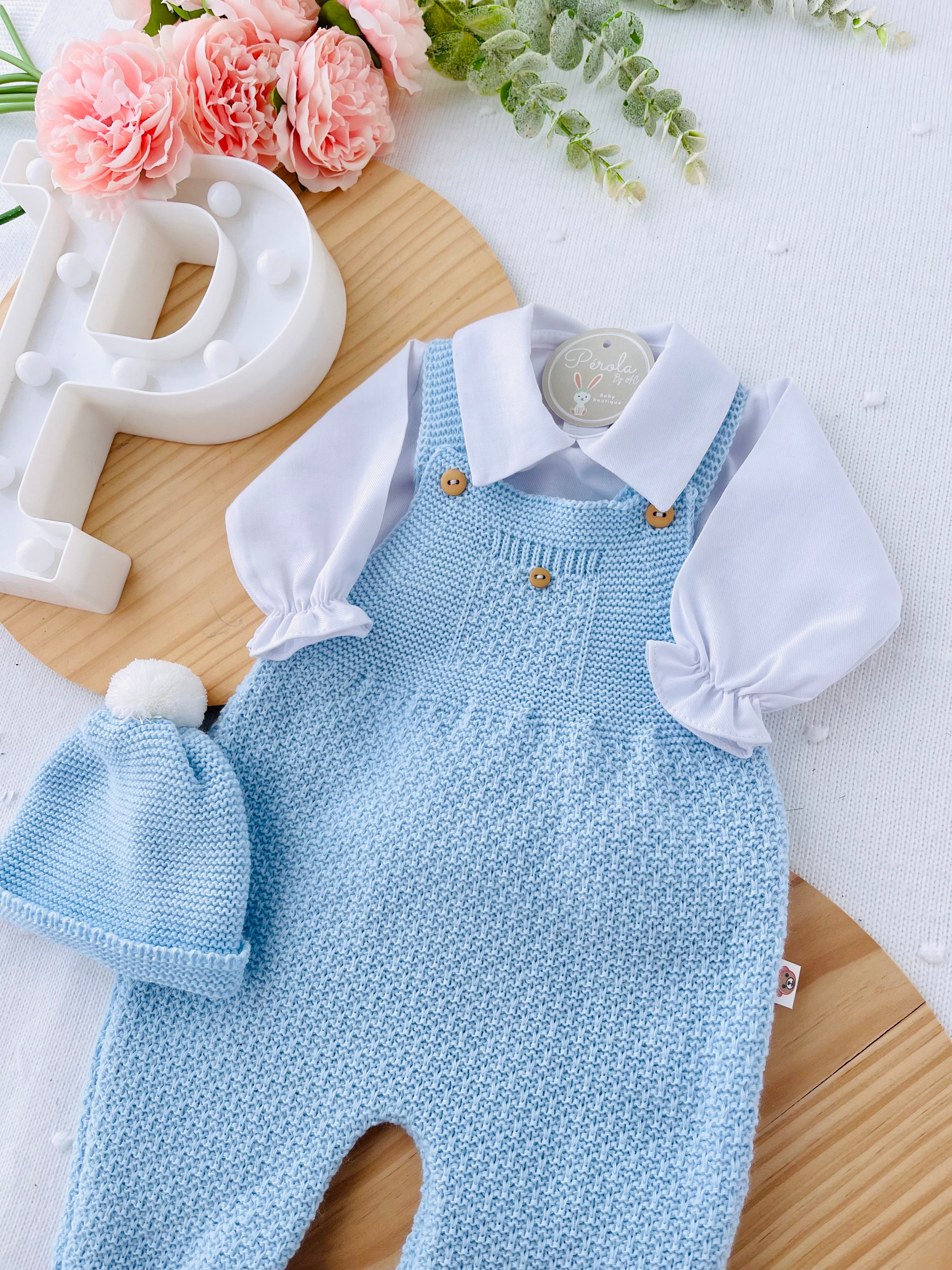 Saída maternidade menino: 3 peças Outono/Inverno