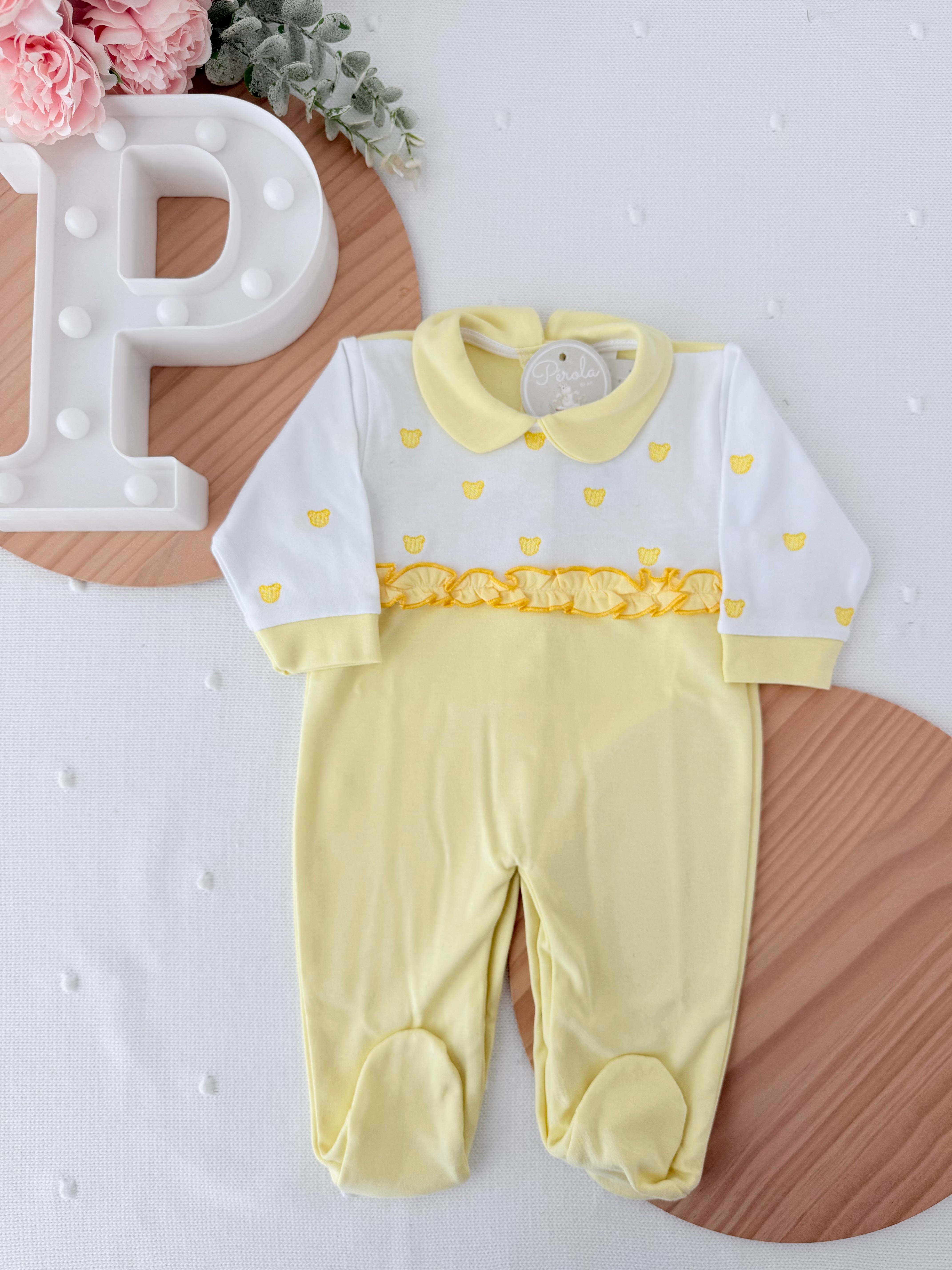 Babygrow carinhas de urso algodão