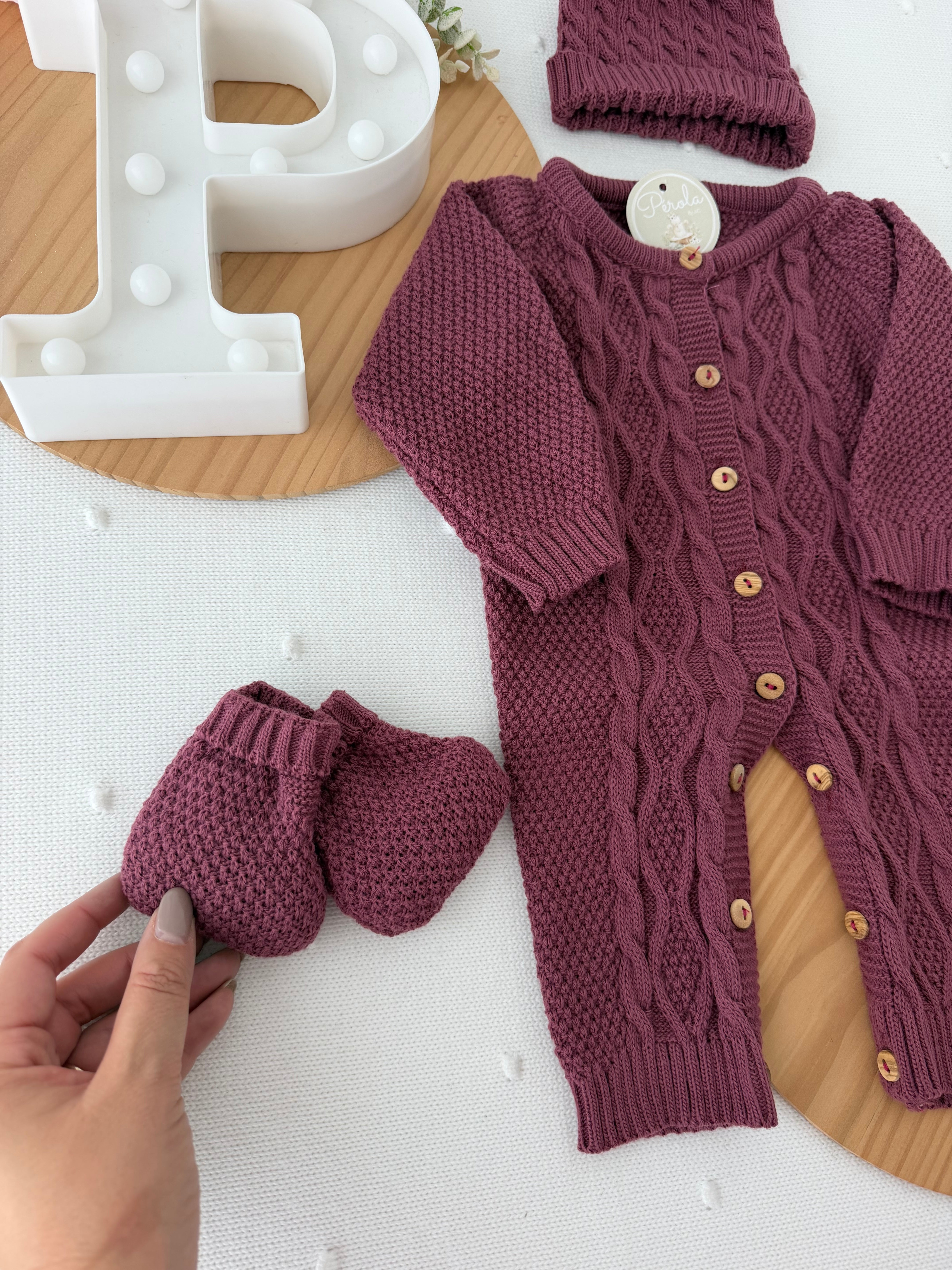 Conjunto 3 peças: macacão, gorro e carapins 3M