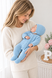 Babygrow e touca azul- saída de maternidade