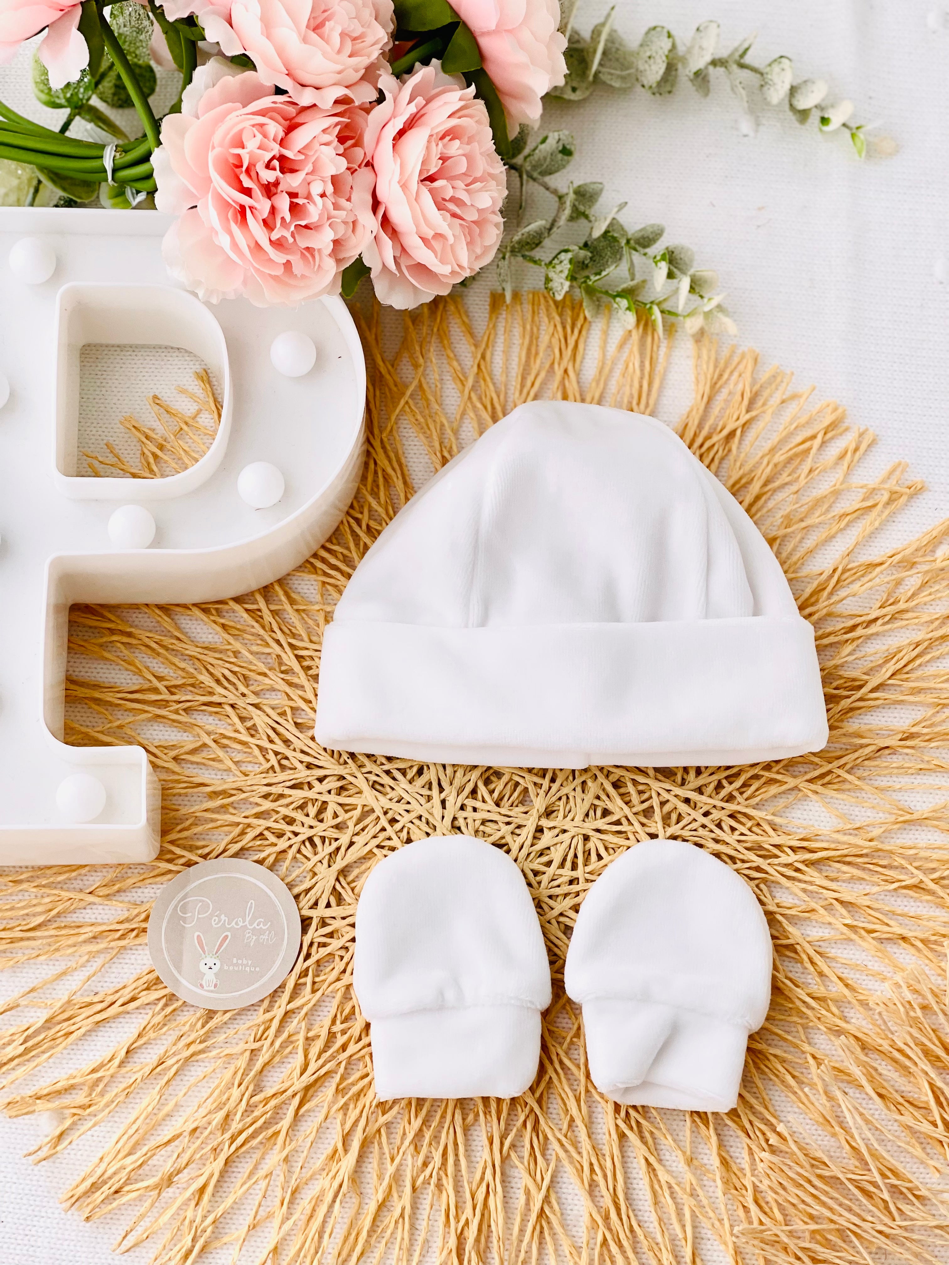 Conjunto gorro e luvas Veludo
