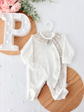 Babygrow tema flores em VELUDO pérola