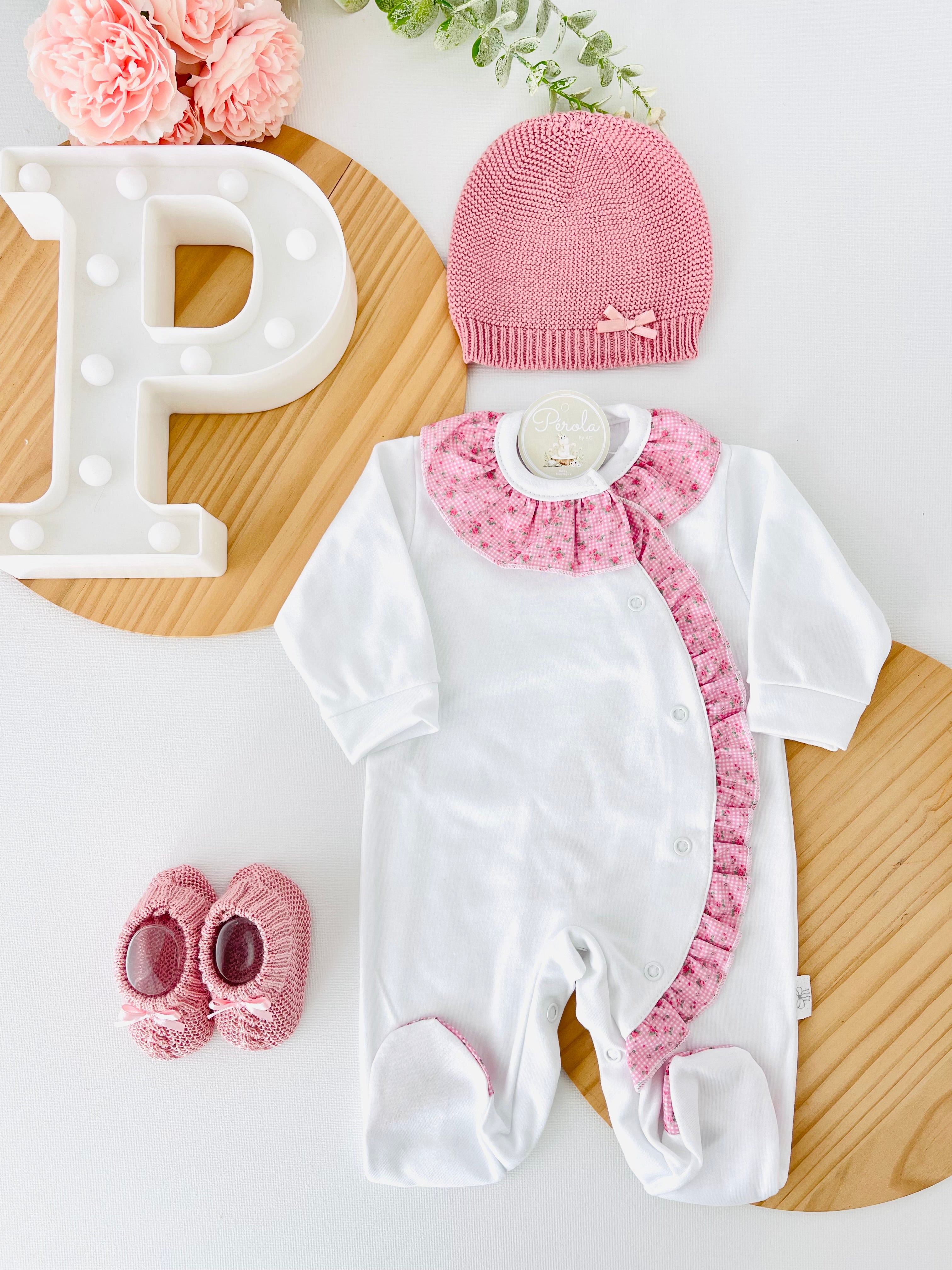 Babygrow em algodão - tema flores