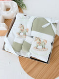 Pack interiores cavalinho: body, calças, gorro, luvas e babete