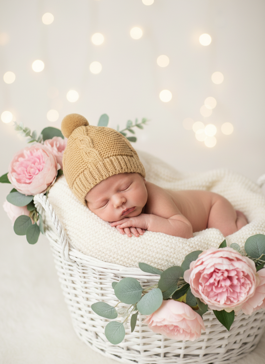 Gorro em malha com pompom