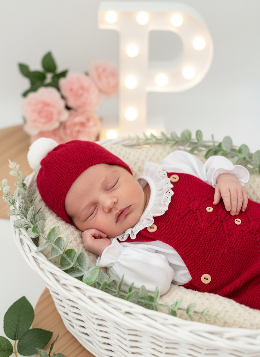 Saída maternidade vermelho menina Outono Inverno