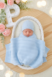 Baby Box AZUL- Pack Saída de maternidade 4 peças(manta, babygrow, gorro e carapins)