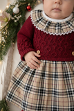 Vestido e touca de malha Bordeaux