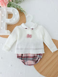 Conjunto rosa: camisola e tapa fraldas 1/3M