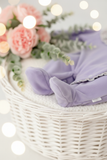 Babygrow lilás tema flores em VELUDO
