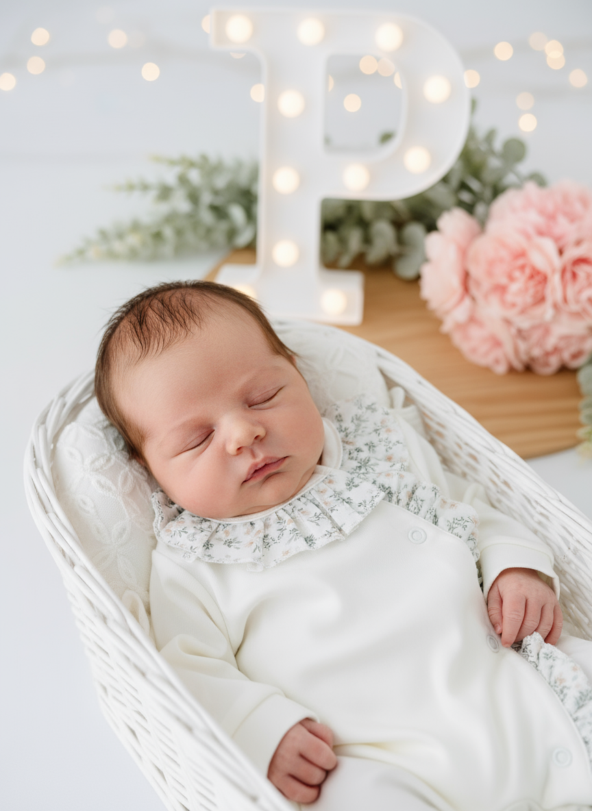 Babygrow tema flores em algodão