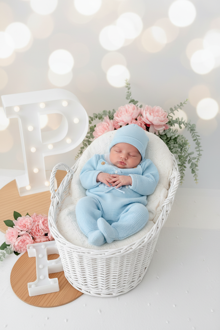 Saídas de maternidade: jardineiras, camisola e gorro outono inverno