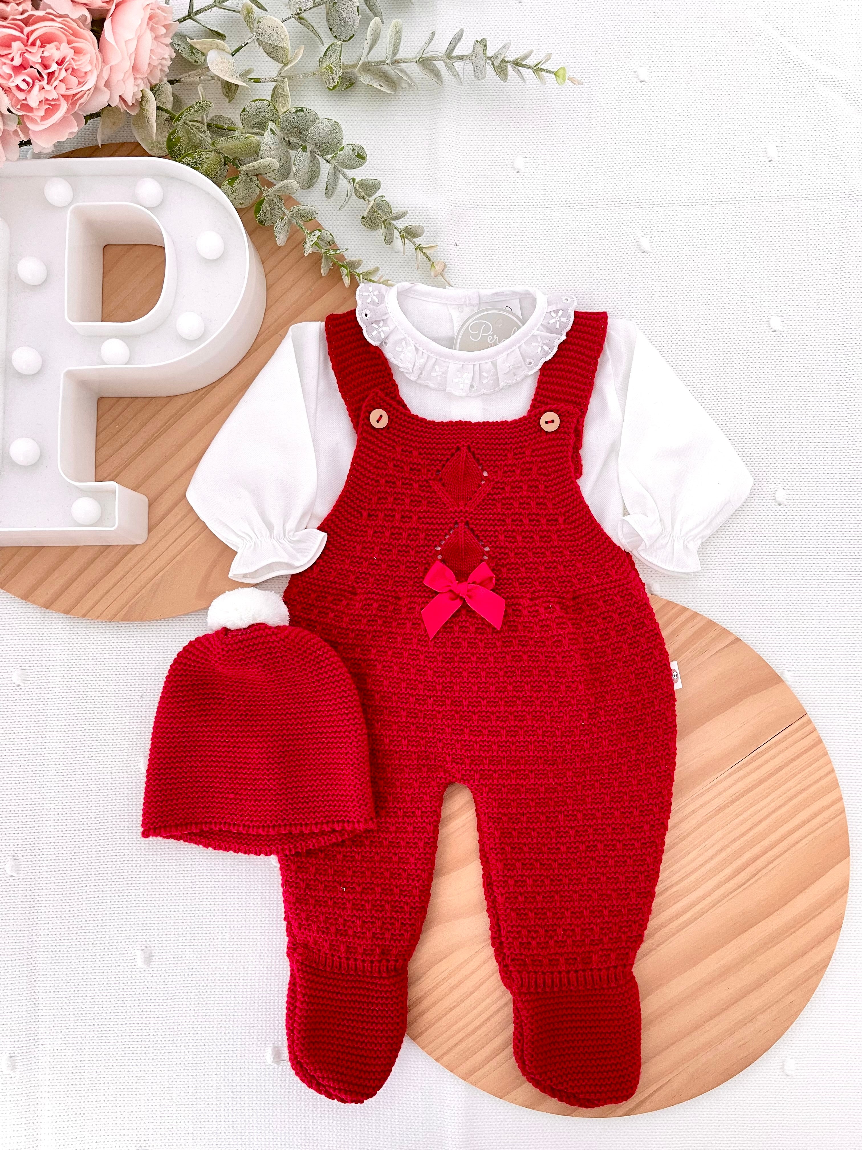 Saída maternidade em vermelho menina- Outono Inverno