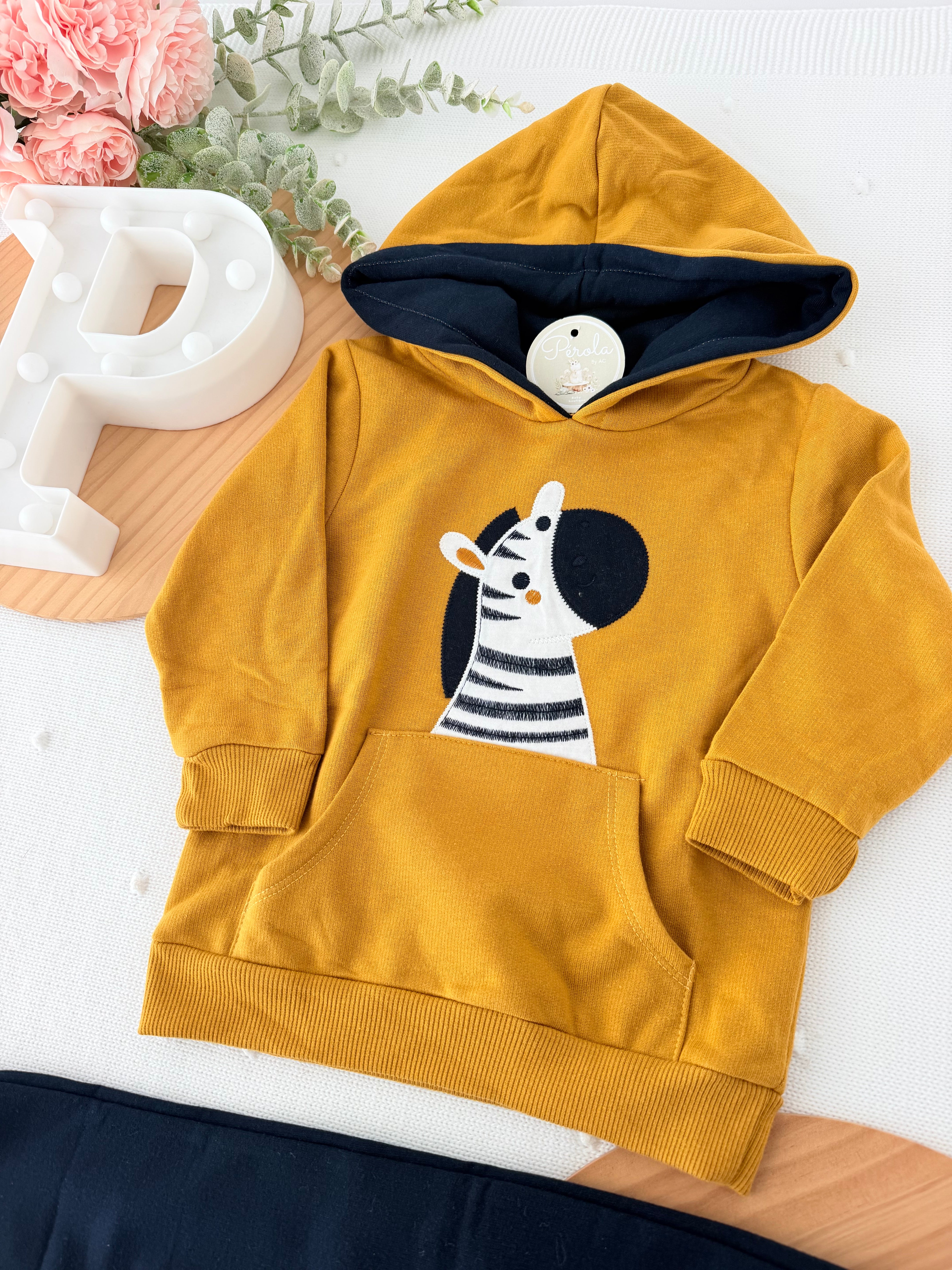 Fato de treino zebra: camisola com capuz e calças