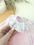 Babygrow Rosa tema flores em algodão