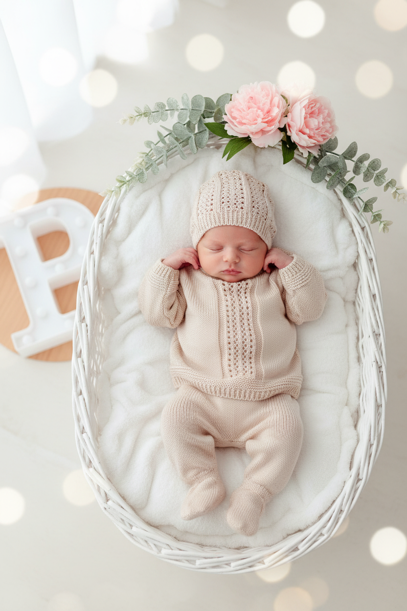 Conjunto unissexo bege recém nascido